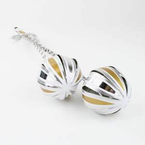 Silver Gold and White Poi - pair