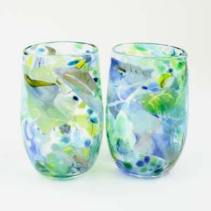 Grinter Glass: Shard tumbler - blue/green