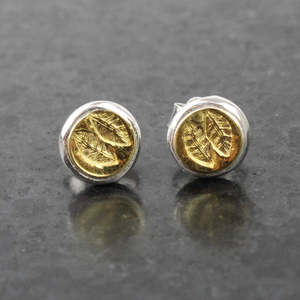 Two Leaf Studs - gold