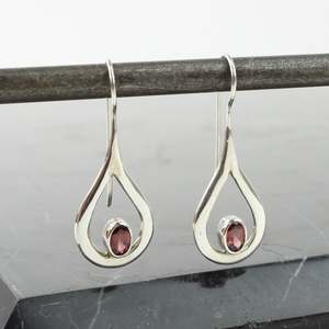Alison Blain: Garnet Droplet earrings