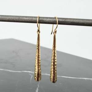 Long Tapered Gold Earrings