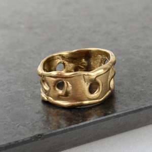 Artist Phillipa Gee: Melted holes bronze ring