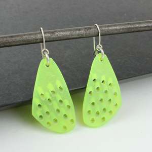 Artist Phillipa Gee: Slant earrings - green