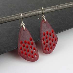 Artist Phillipa Gee: Slant earrings - red