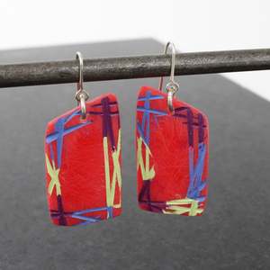 Artist Phillipa Gee: Frame earrings - red