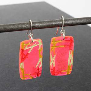 Artist Phillipa Gee: Frame earrings - pink