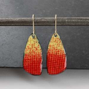 Artist Phillipa Gee: Grid earrings - red