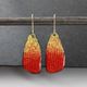 Grid earrings - red