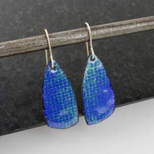 Artist Phillipa Gee: Grid earrings - blue