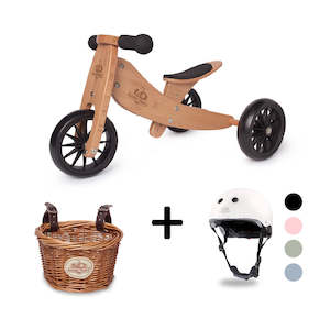 Tiny Tot: TINY TOT Bamboo Trike/Balance Bike, Helmet & Basket
