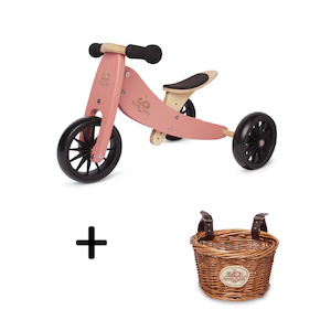 Tiny Tot: TINY TOT Coral Trike/Balance Bike & Basket
