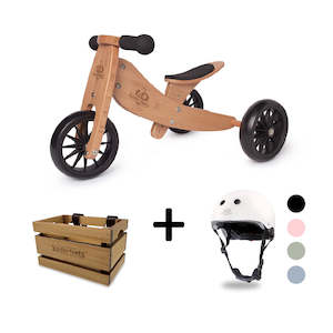 Tiny Tot: TINY TOT Bamboo Trike/Balance Bike, Helmet & Crate