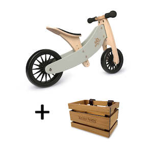 Tiny Tot Plus: TINY TOT PLUS Silver Sage Trike/Balance Bike & Wooden Crate
