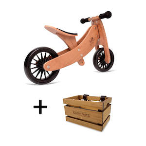 TINY TOT PLUS Bamboo Trike/Balance Bike & Wooden Crate