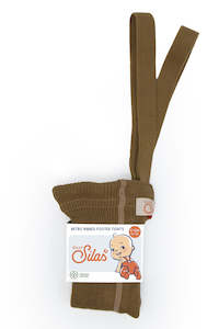 Silly Silas: Footed Cotton Tights - Acorn Brown