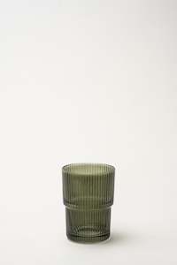 Ribbed Glassware - Tall glass Olive (12cm)