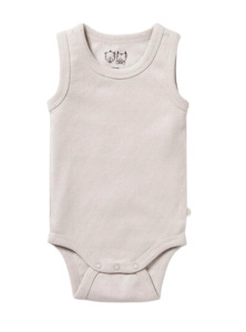 Organic Pointelle Singlet Bodysuit - Clay