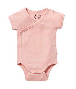 Organic Pointelle Kimono Bodysuit - Cantaloupe