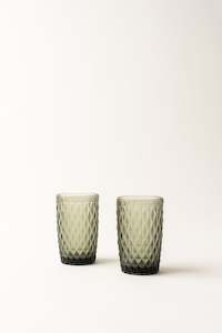 Diamond Etch Glass Tumbler - Smoke
