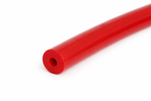 Polyurethane Round Belt Hollow 6.3mm Red Smooth