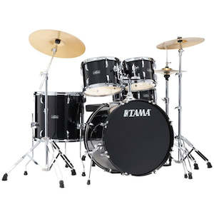 Drum Kits: TAMA ST50H6CBNS Stagestar 5-Piece Fusion Drum Kit w/Hardware and Cymbals (Black Night Sparkle)