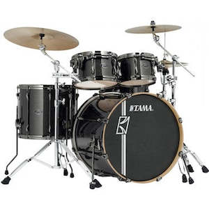 Drum Kits: Tama Superstar Hyperdrive Maple 4-piece Rock kit (Black Sparkle) - Shells Only