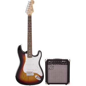 SX (SE1SK3TS) Electric Guitar and Amp Package (3 Tone Sunburst)