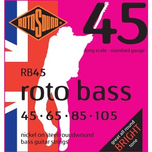 Bass Guitar String Sets: Rotosound Bass Strings 45-105 Nickel