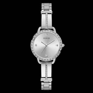 GUESS Ladies Silver-Tone Analogue Watch