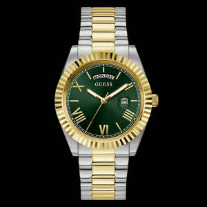 GUESS Mens Gold-Tone Analogue Watch