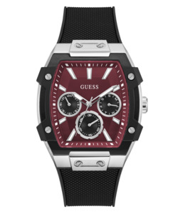 GUESS Men's Silver-Tone Multifunction Watch