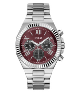 GUESS Men's Silver-Tone Multifunction Watch