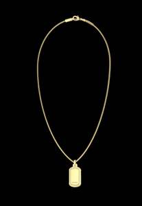 Guess Jewellery: GUESS Mens Gold-Tone Sailor Knot Brushed Tag Necklace