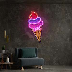 New Neon Signs: Ice Cream Cone Cartoon Artwork Led Neon Sign Light