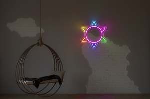 Outer Space Neon Signs: Rainbow Sun LED neon sign
