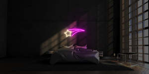 Outer Space Neon Signs: Shooting Star LED neon sign