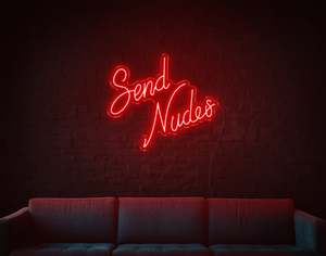 Sexy Naughty Neon Signs: Send Nudes LED Neon Sign