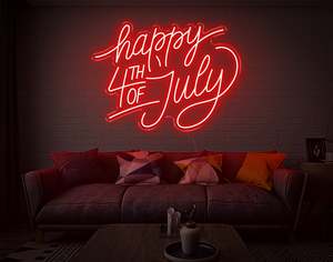 Party Neon Signs: Happy 4Th Of July LED Neon Sign