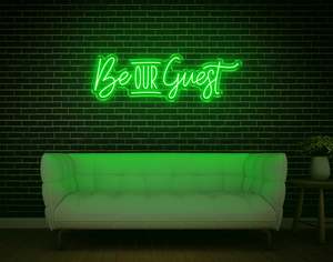 Mancave Neon Signs: Be Our Guest LED Neon Sign