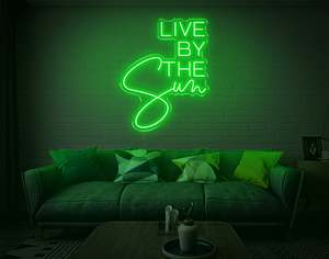 Mancave Neon Signs: Live By The Sun LED Neon Sign
