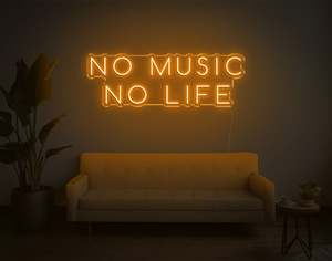 Mancave Neon Signs: No Music No Life LED Neon Sign