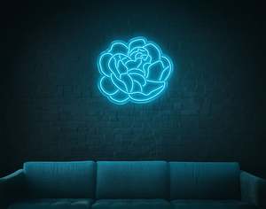 Flower Plant Neon Signs: Green Rose LED Neon Sign