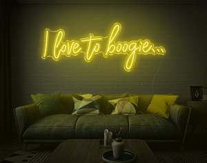 Entrepreneurial Neon Signs: I Love To Boogie LED Neon Sign