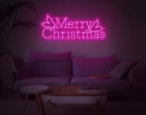 Merry Christmas Mistletoe LED Neon Sign