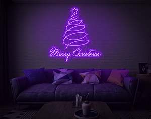 Christmas Neon Signs: Merry Christmas Curve LED Neon Sign