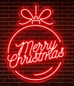 Merry Christmas Ball LED Neon Sign