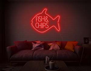 Restaurant Neon Signs: Fish & Chips LED Neon Sign