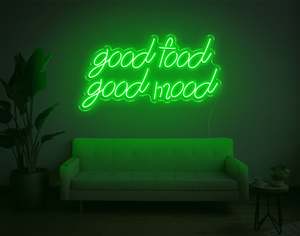 Restaurant Neon Signs: Good Food Good Mood LED Neon Sign