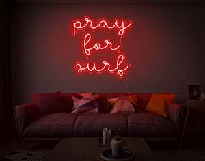 Beach Neon Signs: Pray For Surf LED Neon Sign
