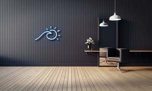 Beach Neon Signs: Wave And Sun